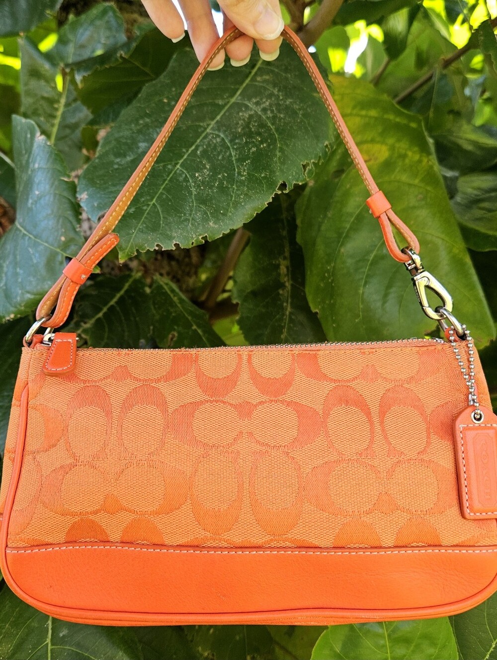 Vintage Coach 6094 Orange Signature Demi Shoulder Bag Y2K with Hangtag
